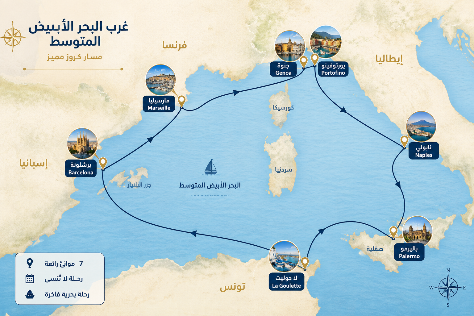 خريطة غرب البحر الأبيض المتوسط